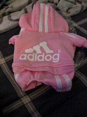Bark Pink 'adidog' Hooded Dog Sweatshirt